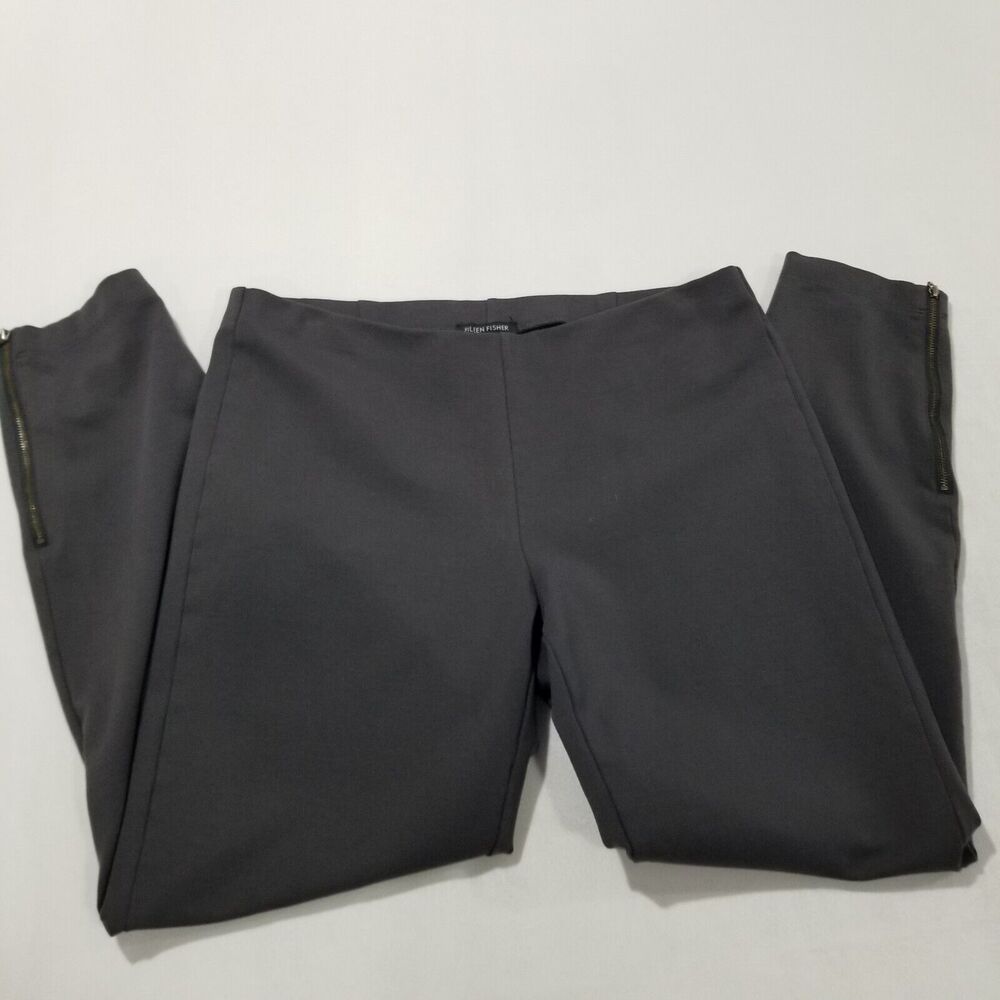 Eileen Fisher Pants Medium Ponte Stretch Ankle Zip Tapered Riding Slim Fit